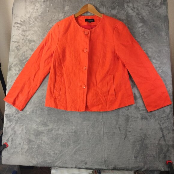 Talbots Women's 8 Vintage Vibrant Orange Old Money Church Popover Classic Jacket - Picture 1 of 10